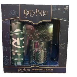 Harry Potter Culturefly Banner Flag/ Mug, Coaster Bundle - Slytherin, New